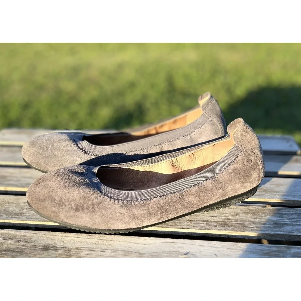 Josef Seibel Ballet Flats Womens 38 US 7‎ Gray Suede Comfort Slip On Shoes